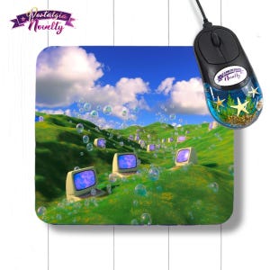 Grassy Hills Weird Core Frutiger Eco y2k ALFOMBRILLA DE RATÓN para computadora - Frutiger Aero, frutiger metro, dream core, Microsoft Windows, vaporwave