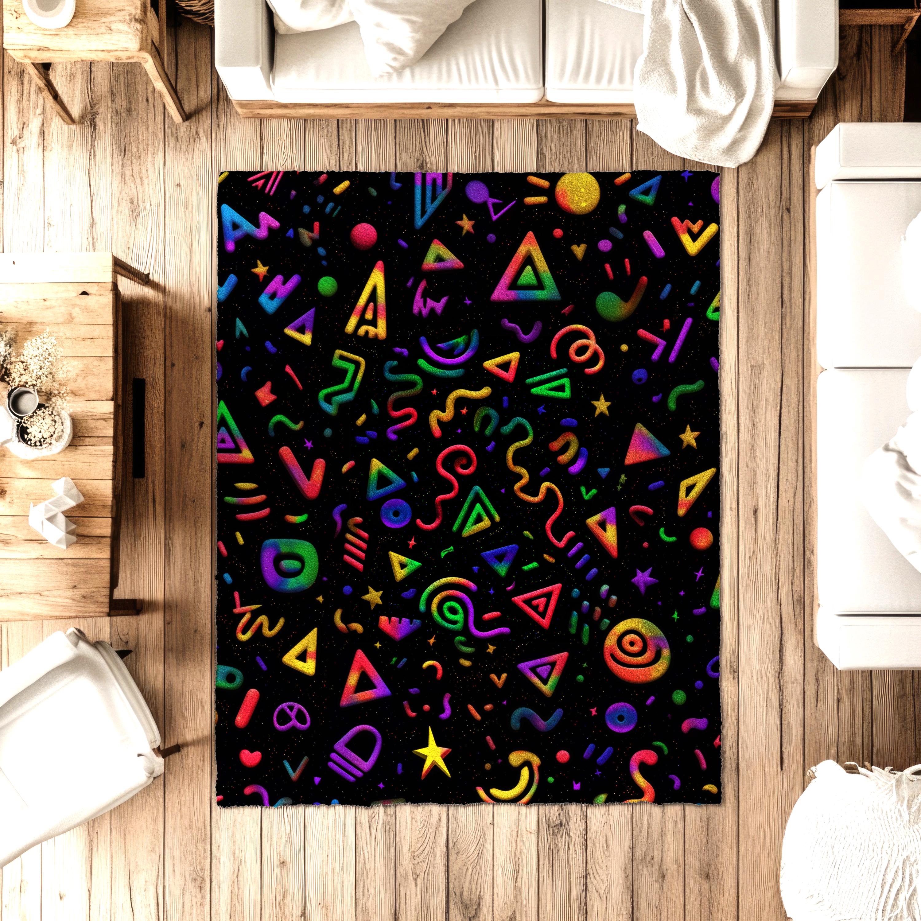 PAUSE HAND-ROOM KNIT アンゴラ　ラム　70s 80s 90s Retro Arcade Rug: 80s-90s Style, Soft Polyester Blend - Etsy