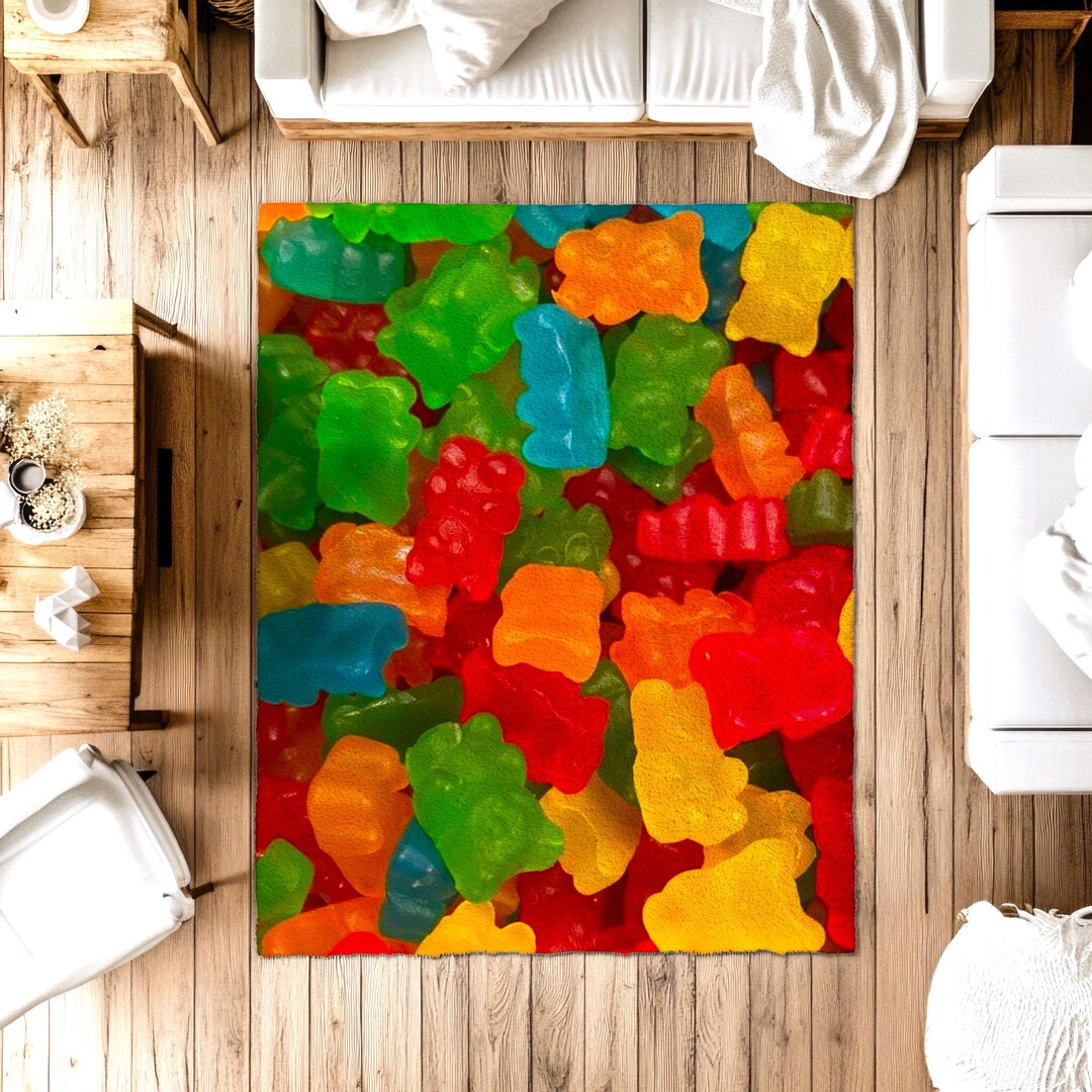 Kid Core Rug Kidcore Aesthetic Gummy Bears Y2k Rug Decor, Gummy Bear Rug, Aesthetic ...