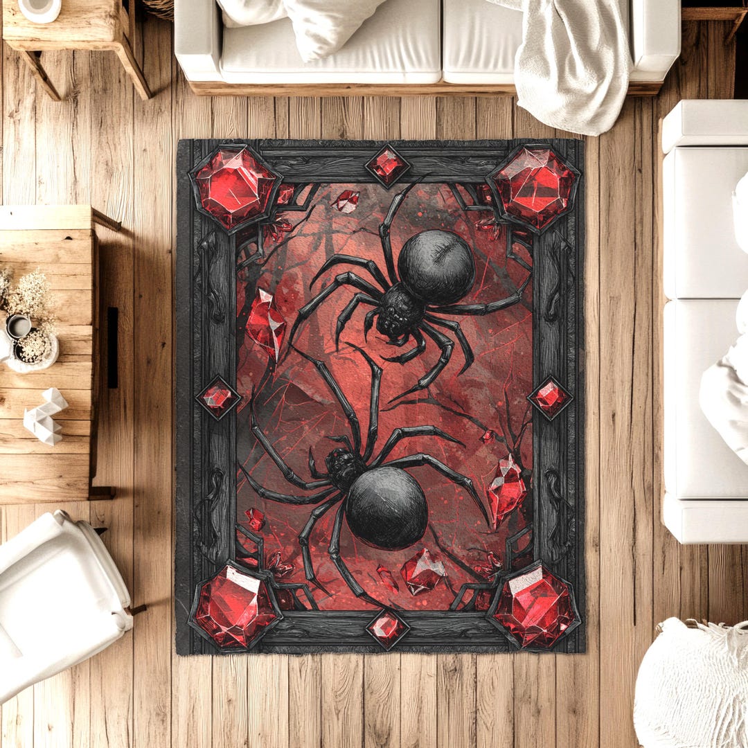 Black Widow Spider Rug: Goth Witch Horror Decor - Etsy