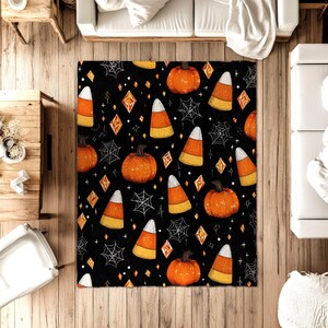 Y2K-stijl Halloween-feestfeest pompoenkleed, Halloween-decor, vintage Halloween, Halloween uit de jaren 90, horrordecor, pompoenkleed, griezelig tapijt