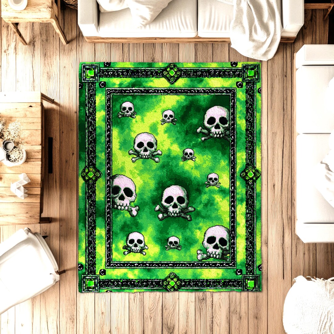 Y2k Aesthetic Affliction Style Skull Tie Dye Rug, 2000s Older Brother ...