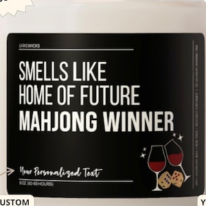 Gift for Mahjong Winner Personalized Gift for Mahjong Friends Funny Mahjong Party Gift Mahjong Group Gift Mahjong candle gift Mahjong prizes
