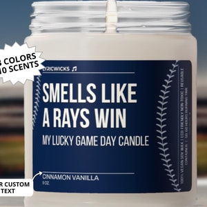 Smells Like a Rays Win Candle Tampa Bay Rays Candle Baseball Candle Rays Gifts Rays Merch Game Day Decor Sport Themed Candle Gift Cinci Rays