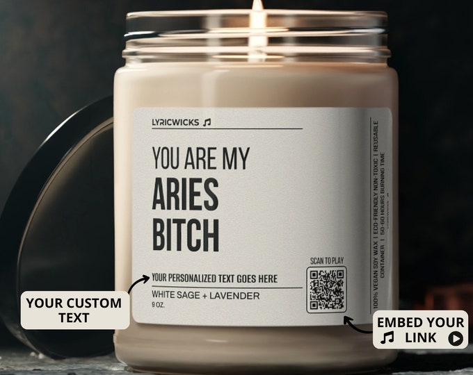 Personalized Aries Birthday Gift Zodiac Candle Astrology Gifts Funny Aries Gift Big Aries Energy Aries Astrology Star Sign Gifts Zodiac Sign