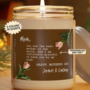 Worlds Greatest Mom Custom Happy Mother&#39;s Day Gift With Candle for Mom Personalized Mother&#39;s Day Candle Gift Set Gift from Daughter Mom Mimi