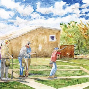 Outdoor Skeet Shooting Painting- Clay Pigeon Shooting Art - Shotgun Sports Decor - Perfect Gift for Shooters