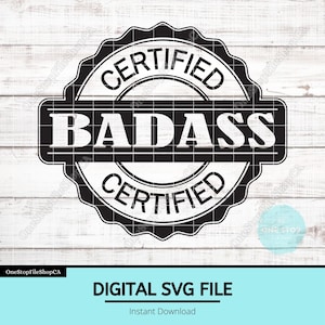 Zertifizierte Badass Leder Hut Patch-Datei | Leder Flicken Hüte | Badass Hut-Datei | Sofortiger Download - SVG-Datei | Laserbereit