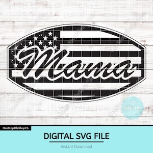 Mama SVG | Patriotic Hat Patch Design | Leather Hat Patch File | USA Flag Graphic | Laser Engraving Ready | American Mom Laser File