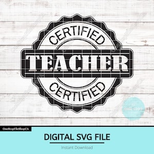 Gecertificeerde leraar SVG | Gecertificeerde badge voor grappig leraar-opleider patchontwerp leren hoed | Vector logo-bestand educatief humor trendy populair