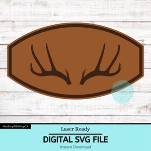 Antlers Hunting Hat Patch | Leather Patch Hats | Hunting Hat SVG | Instant Download - SVG File | Laser Ready
