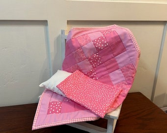 Blanket and pillow with Pillow case for 18" Dolls Free Shipping