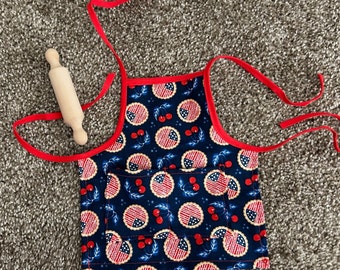 18 inch Doll Apron with wooden Rolling pin