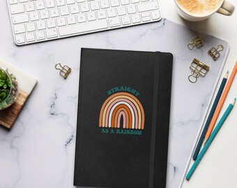Straight as a Rainbow LGBTQ Hardcover bound journal notebook