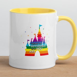 LGBTQ Disney Rainbow Castle Mug with Color Inside