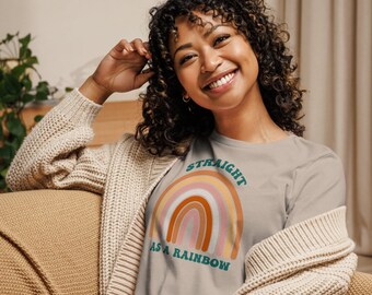 Straight as a Rainbow - Women's Relaxed T-Shirt LGBTQ - subtle femme