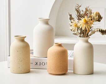 Keramik-Blumenvase, kleine Knospe, Boho Dekorative Vase, Keramikvasen für Blumen, Housewarming Geschenk, Minimalistische Blumenvase