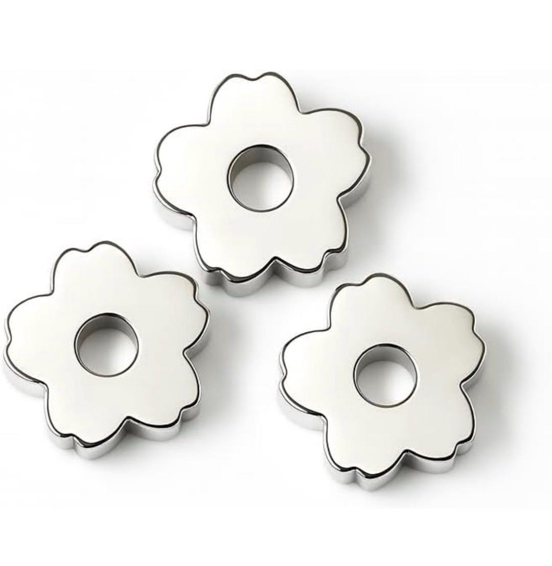 Set of 3- 316LStainless Steel Matcha Sifter Beads/Weights – Cherry Blossom Design, Clump-Free Tool matcha tool for faster clum free matcha