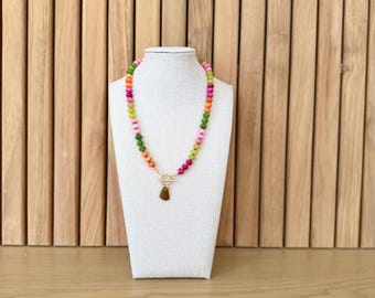 Nantasket Collection Sea Glass Necklace, Colorful Beaded Necklace, Brown Sea Glass Jewelry, Nantasket Beach Jewelry, Coastal Gift