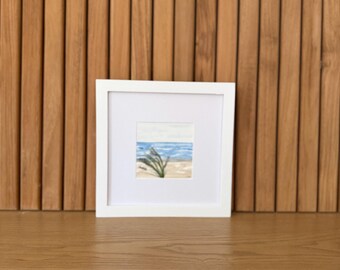 Original Watercolor Coastal Painting: Framed Nautical Nursery Art