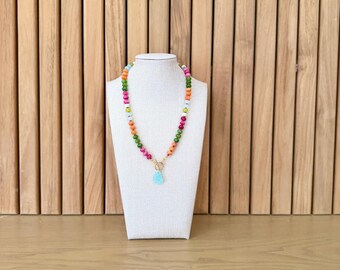 Nantasket Collection Sea Glass Necklace, Colorful Beaded Jewelry, Nantasket Beach Jewelry, Coastal Necklace, Sea Glass Gift, Handmade