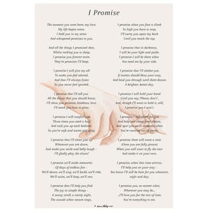I PROMISE (a poem from parent to child) A4 & A3 (INSTANT digital download) PRINTABLE poetry original wall art for baby room/nursery