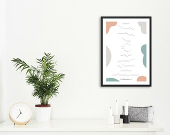 Impresión de poesía original Ups and Downs A4 & A3 (descarga digital INSTANTÁNEA)