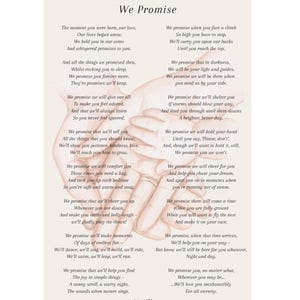 We Promise original parenthood poem A4 & A3 (INSTANT digital download) PRINTABLE poetry original wall art for baby room/nursery