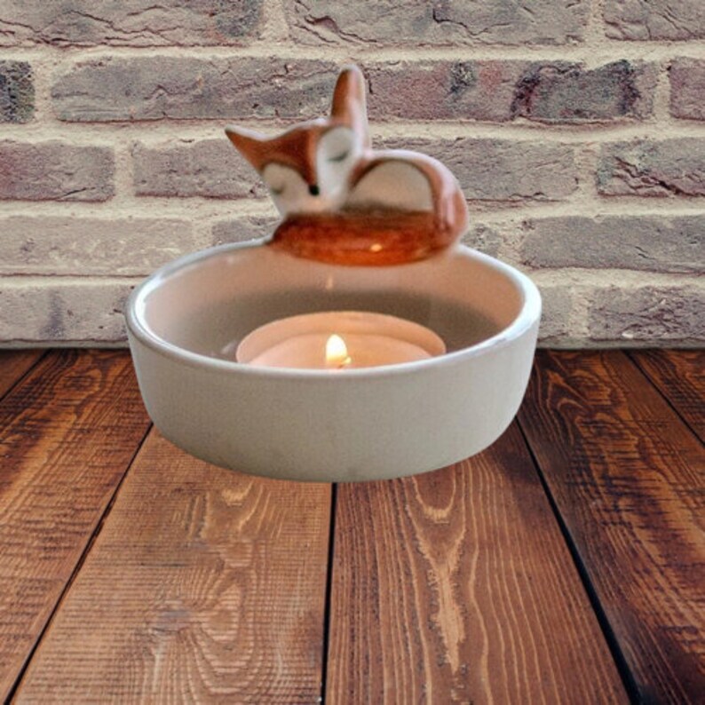 Cute Fox Candle Holder for Desk, Novelty Fox Decor Candle Holder, Artistic Candle Holder with Fox Design, Fox Lover Home Decor image 5