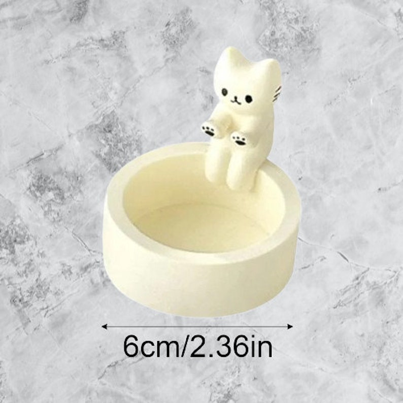 Cute Kitten Candle Holder for Desk, Novelty Cat Decor Candle Holder, Artistic Candle Holder with Cat Design, Cat Lover Home Decor image 4