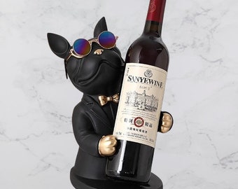 Bulldog Statue Wine Bottle Holder, Bulldog Statue Wine Bottle Stand, Wine Bottle Display, Wine Bottle Rack, mothers day gift, gift for mom