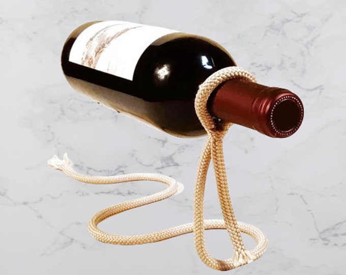 Wine Bottle Suspended Rope Wine Rack, Wine Bottle Holder, Table Wine Holder, Wine Bottle Holder, Wine Bottle Display, Mothers day Gift