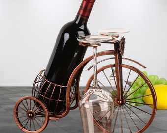 Vintage Bicycle Wine Bottle Holder, Bike Wine Bottle Rack, Antique Bike Design Wine Stand, Vintage Style Bicycle Bottle Display