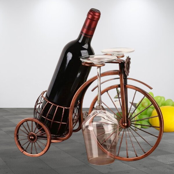 Vintage Bicycle Wine Bottle Holder, Bike Wine Bottle Rack, Antique Bike Design Wine Stand, Vintage Style Bicycle Bottle Display