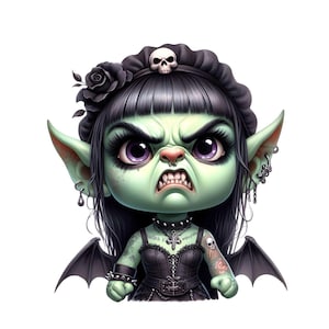 14 fichiers JPG gothique gobelin enfant Fantasy Clipart, conception de tatouage créature mythique, jeu de rôle art mural, téléchargement numérique imprimable