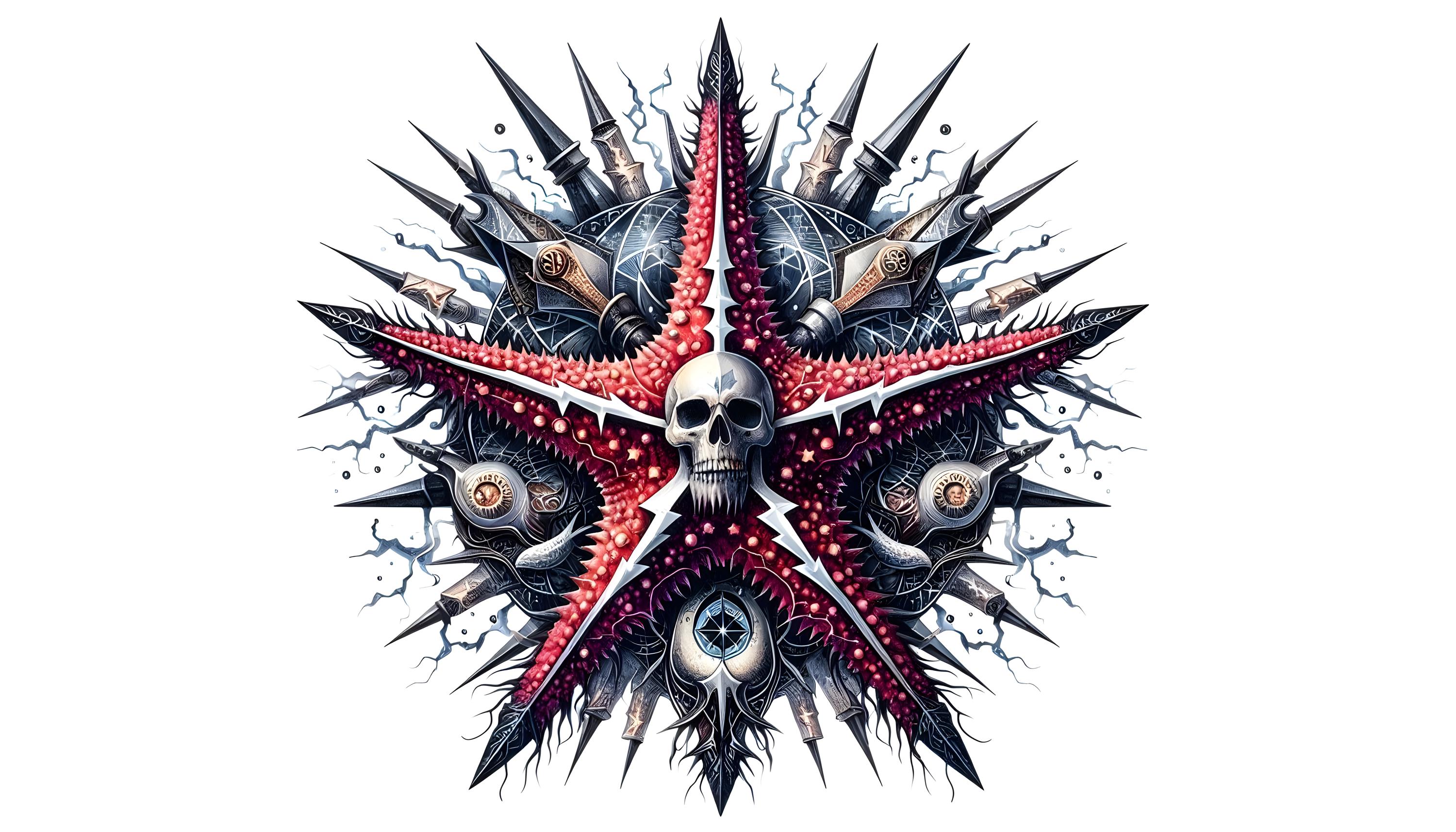 14 Watercolor Gothic Starfish Clipart JPG Files, Spirit Animal Tattoo ...