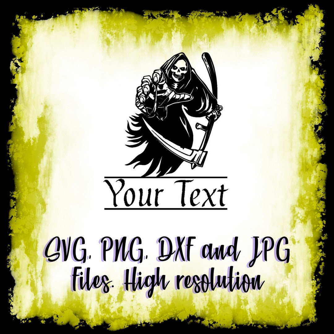 Split Monogram Gothic Style Grim Reaper SVG PNG, Instant Digital ...