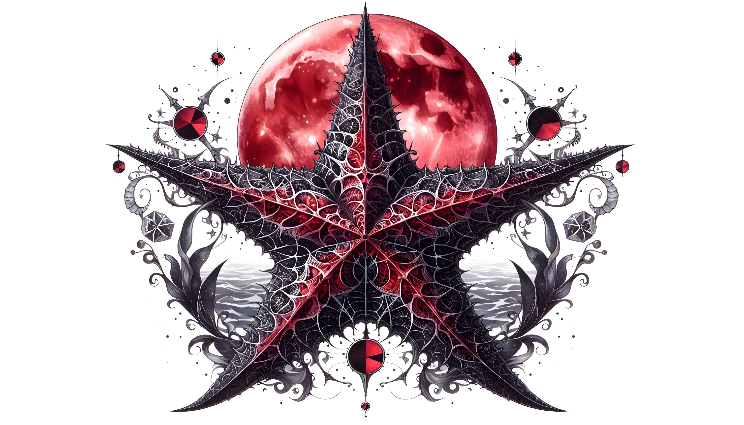14 Watercolor Gothic Starfish Clipart JPG Files, Spirit Animal Tattoo ...