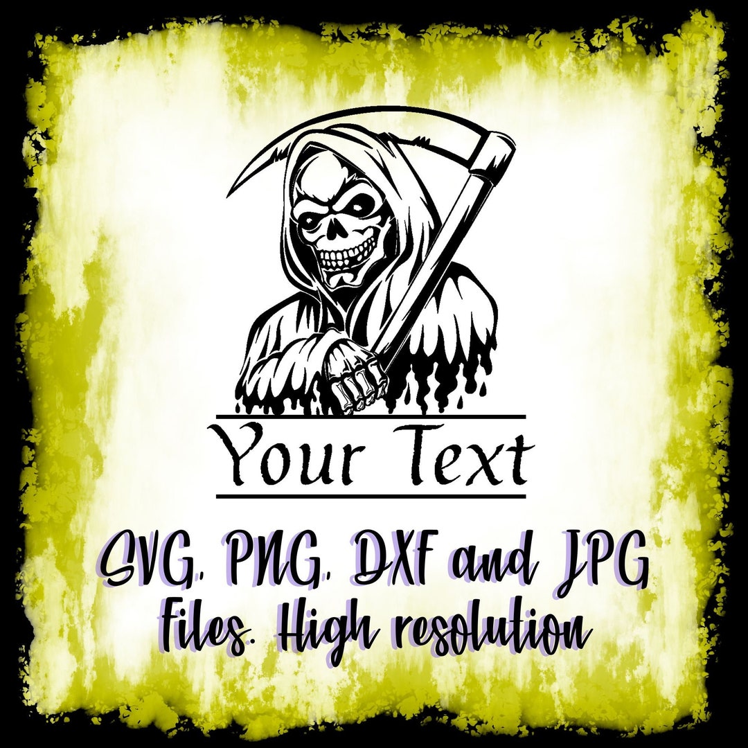 Split Monogram Gothic Style Grim Reaper SVG PNG, Instant Digital ...