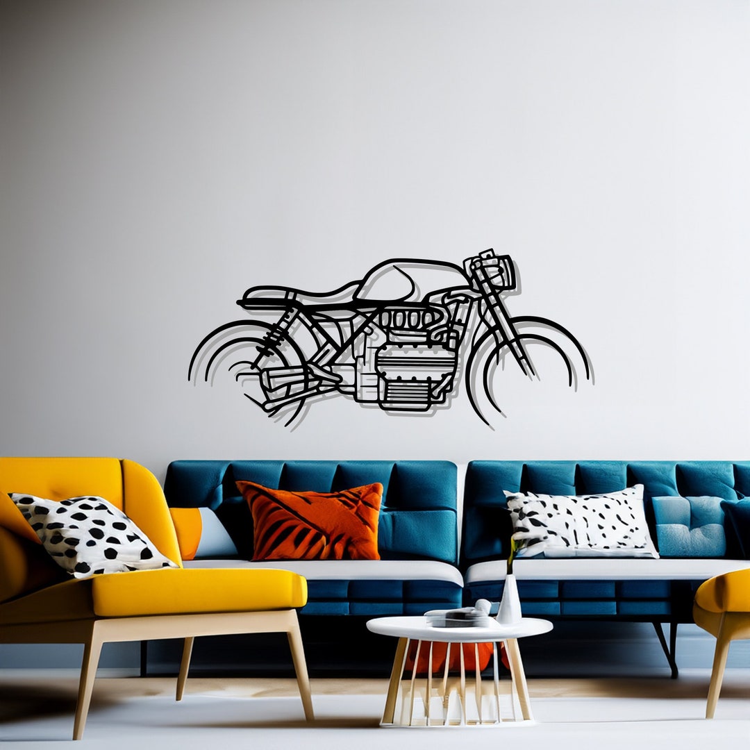 K1100 Cafe Racer Metal Motorcycle Silhouette Wall Art, Gift for ...