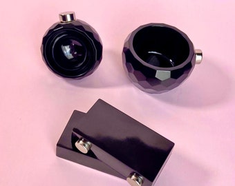Black Jumping spider enclosure decor set - Basics collection | Jumping spider decorations | Jumping spider hide | Goth jumping spider decor