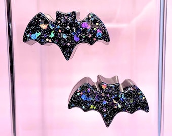 Set of 2 Glitter Bat Jumping spider shelves | Jumping spider ledges | Spooky jumping spider accessories | Jumping spider enclosure decor