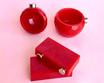 Conjunto de decoración para terrario de araña saltarina roja - Colección básica / Decoraciones para arañas saltarinas / Escondite para arañas saltarinas / Comedero magnético