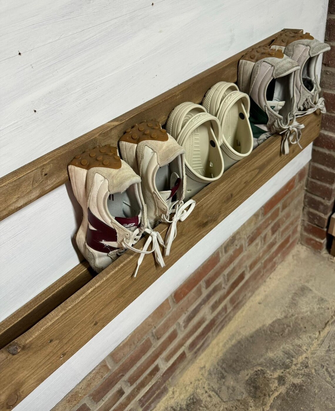 Rustic Flip Shoe Rack Rustic Shaped Wooden Shoe Rack Wall Mounted Storage Shelf Hall ...