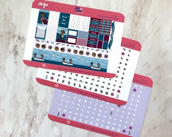 Whimsical Nautical Sailor Boy and Girl Planner Stickers: Hobonichi Weeks Kit