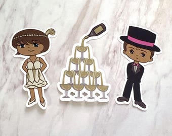 Roaring 20s New Year Die Cut Stickers