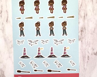 Summer Nautical Sticker Sheet – Ships Ahoy Deco Stickers