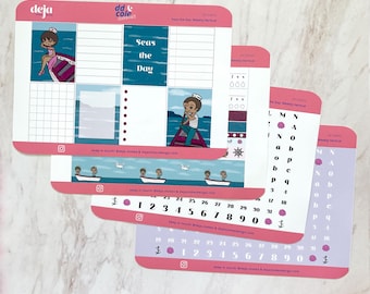 Nautical Sailor Boy and Girl Planner Stickers | Weekly Kit