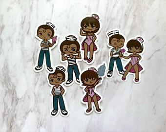 Nautical Sailor Vinyl Stickers - Summer Seas the Day Die Cuts