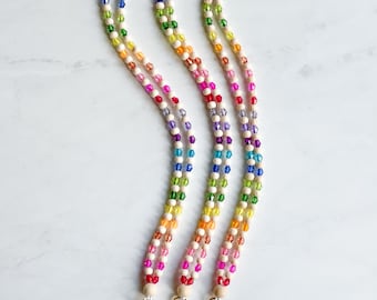 Colorful Beaded Teacher Lanyard: Breakaway ID Badge Holder